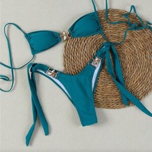 SHEIN Teal Bikini Set
